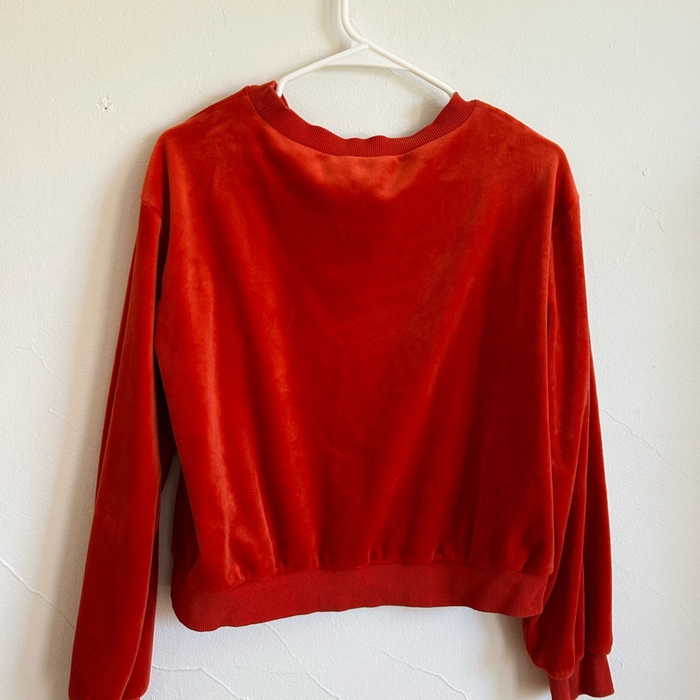 *Excellent Pre-Loved* Dance & Marvel Velour Orange Top - Picture 2 of 6